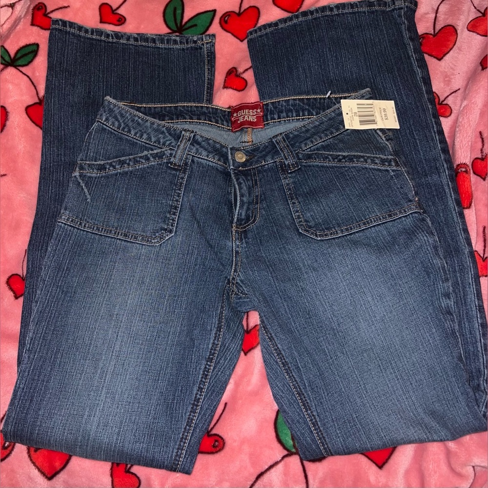 Guess Jeans Starlit Dark Wash Blue Women's Pants Sz 28 y2k low rise hip huggers